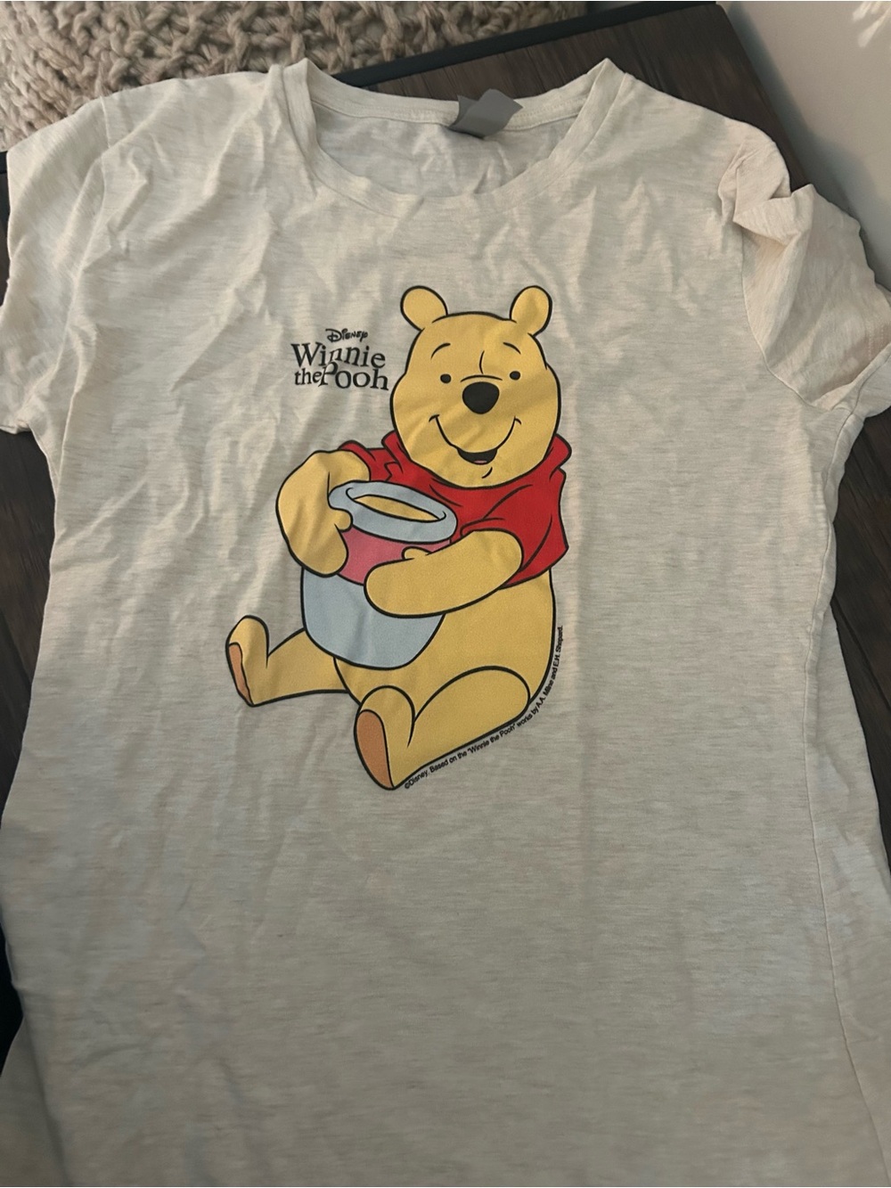 Disney Winnie the Pooh Graphic Tee - Cream with Yellow and Red